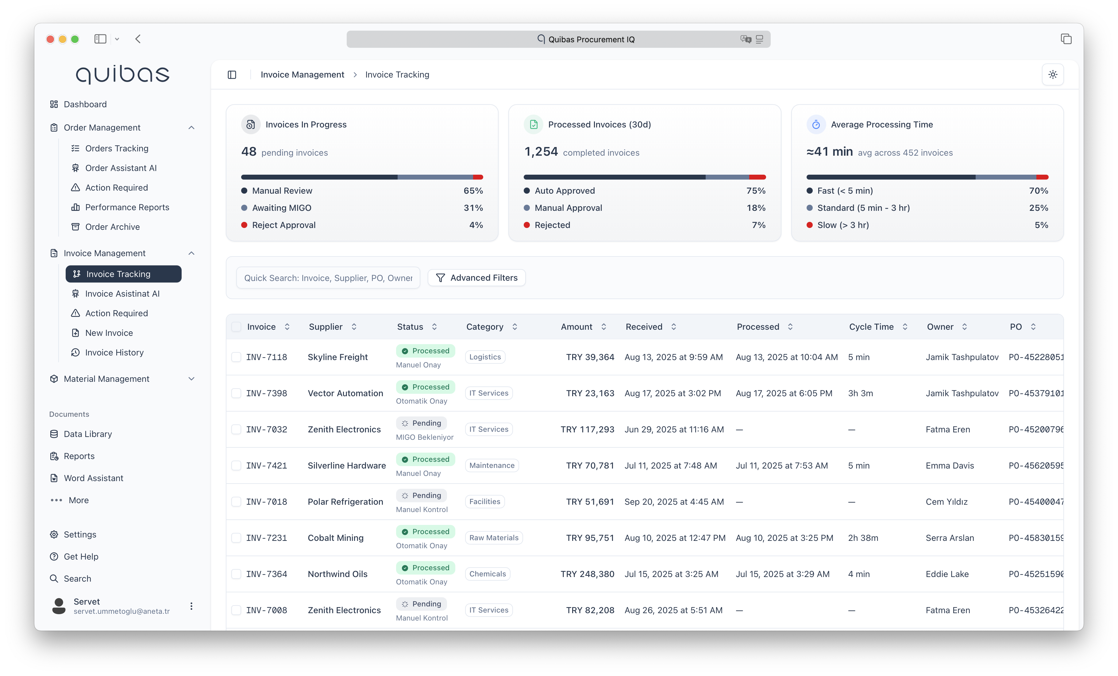 Quibas Agentic AI Workflow - Otomatik onay süreçleri ve Teams entegrasyonu ekranı